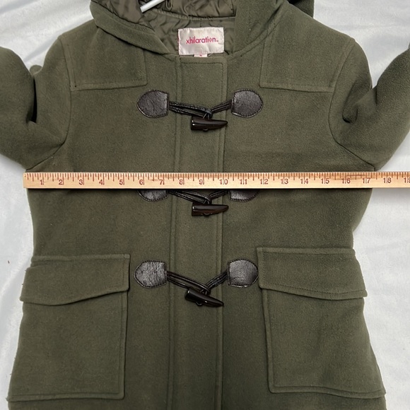 Xhilaration Military Inspired Olive Green Cropped Trench Coat - Medium - Picture 11 of 12